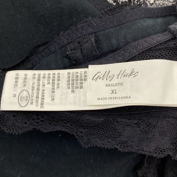 Gilly Hicks Women's Lace Floral Halter Padded Bralette Black Size XL - Picture 8 of 8